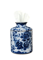 Tissue Holder - Porcelain  - Blue and White Flower