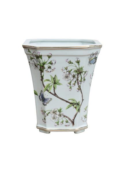 Cherry Blossom Porcelain Cache Pot