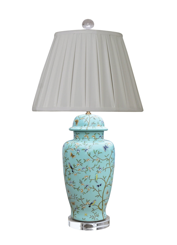 Clara Temple Jar Lamp in Spa Blue Porcelain